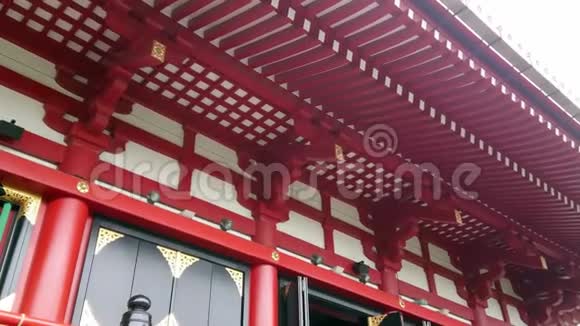 东京最著名的寺庙Asakusa的SensoJi寺视频的预览图