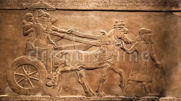 国王的狩猎从亚述尼尼微的Assurbanipal宫获得救济视频的预览图