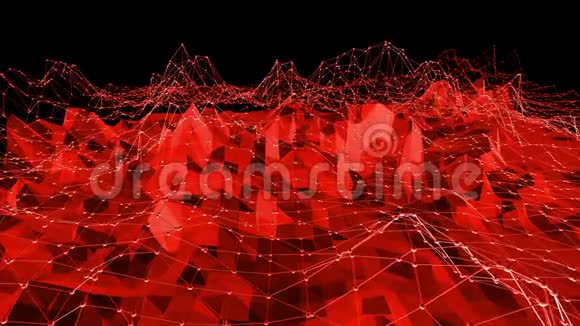 多边形镶嵌背景与顶点尖峰卡通现代三维设计摘要改造红色低聚表面视频的预览图