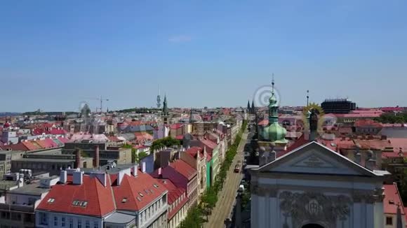 布拉格的空中城市景观视频的预览图