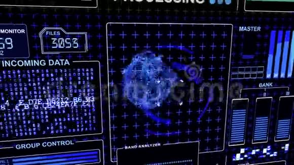 HUD未来技术界面背景蓝色伽马视频的预览图