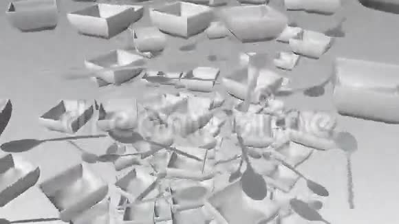 抽象的飞勺碗白色视频的预览图