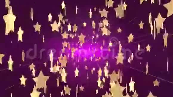 深紫色背景上的星雨视频的预览图