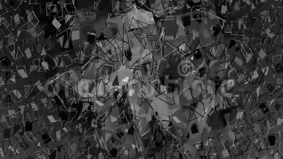 抽象黑白低聚挥三维表面作为潮流背景灰色抽象几何振动环境视频的预览图