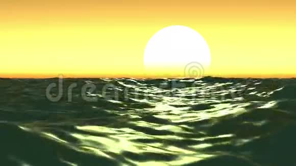 海和太阳日落橙色天空循环动画Hd视频的预览图
