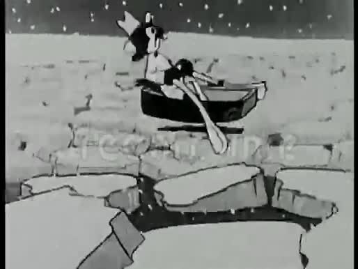 动物在冰上划着划艇视频的预览图
