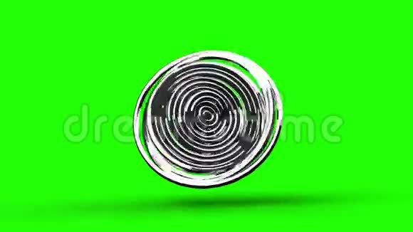 环能银圈在绿色键上的抽象视频的预览图