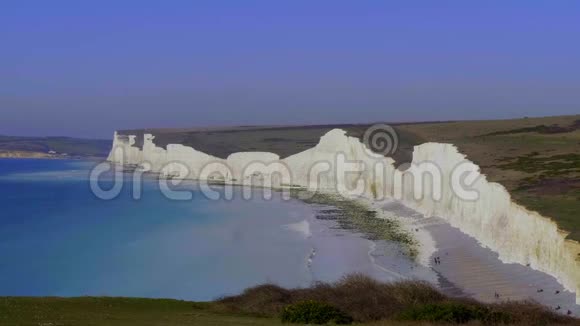 英国苏塞克斯海岸著名的七姐妹白崖视频的预览图