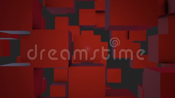 抽象立方体背景随机运动三维循环动画抽象彩盒背景无缝环行视频的预览图