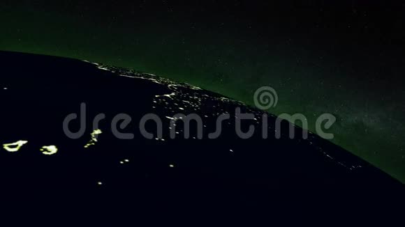 从太空看到的夜晚的地球视频的预览图