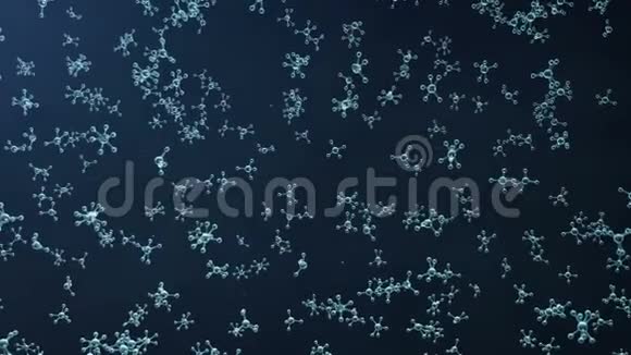 3D动画分子结构具有原子和分子的科学医学背景为您制作科学动画视频的预览图