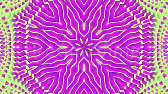 紫罗兰绿松石动画图案催眠万花筒3D渲染视频的预览图