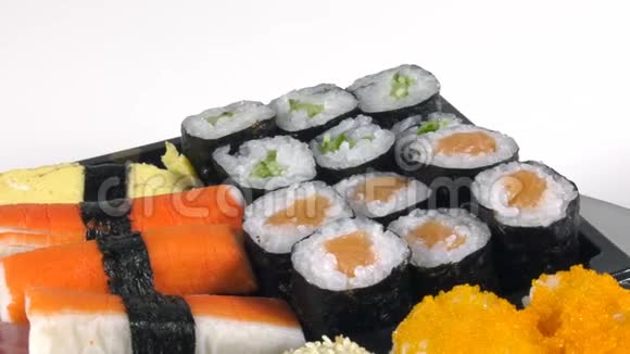 日本传统美食寿司生鱼视频的预览图