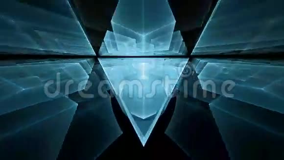 黑色背景透视的动态蓝色立方体视频的预览图