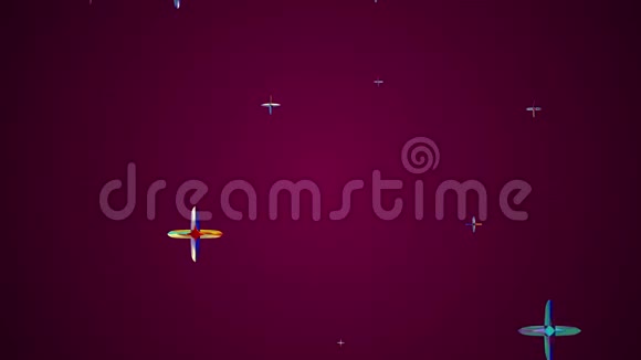 许多随机的彩色水晶加在空间动画背景下漂浮着新质量的普遍运动动态视频的预览图