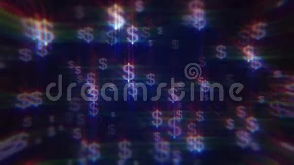 蓝色背景与彩虹美元标志视频的预览图