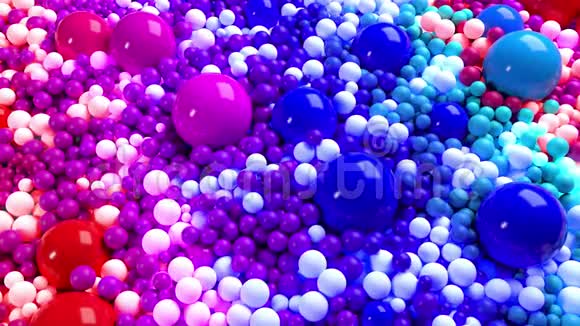 3D循环动画与明亮美丽的小和大球或球作为抽象的节日背景美丽美丽视频的预览图