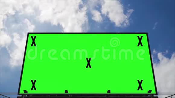 带有绿色屏幕和跟踪标记的广告牌视频模拟广告视频的预览图
