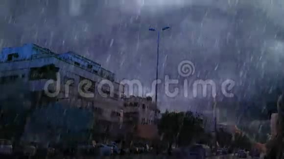 吉达南部道路暴雨视频的预览图