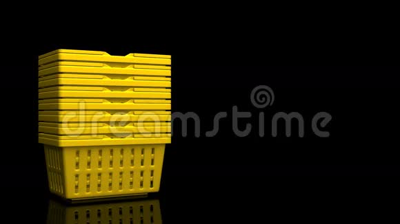 黑色文字空间的黄色购物篮视频的预览图