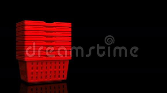 黑色文字空间的红色购物篮视频的预览图