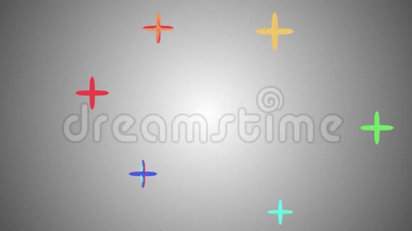 许多随机的彩色水晶加在空间动画背景下漂浮着新质量的普遍运动动态视频的预览图