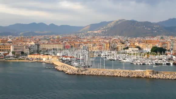 沿海城市和港口巴勒莫西西里视频的预览图