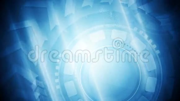 蓝色技术视频动画与箭头和齿轮视频的预览图