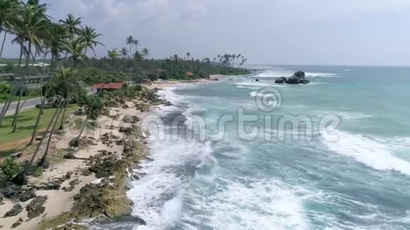 斯里兰卡海岸热带缓降4k视频的预览图