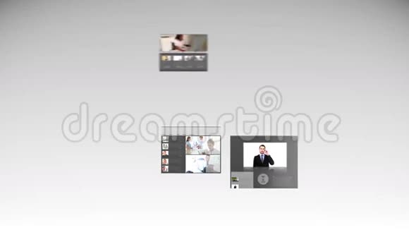 不同的网页显示商人视频的预览图