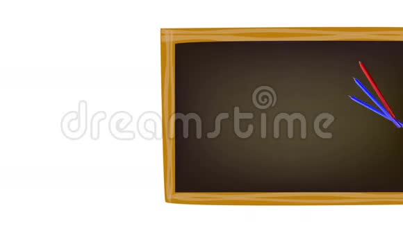 回到学校的概念片段黑板和学校的配件视频的预览图
