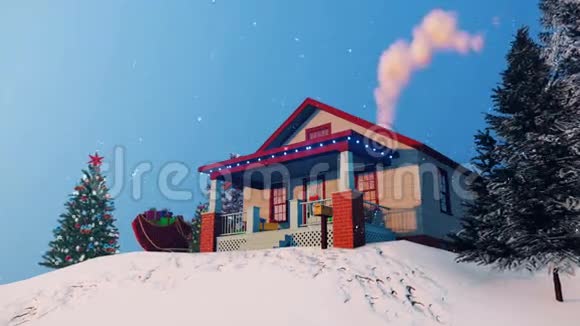 圣诞老人之家装饰圣诞晚会4K视频的预览图