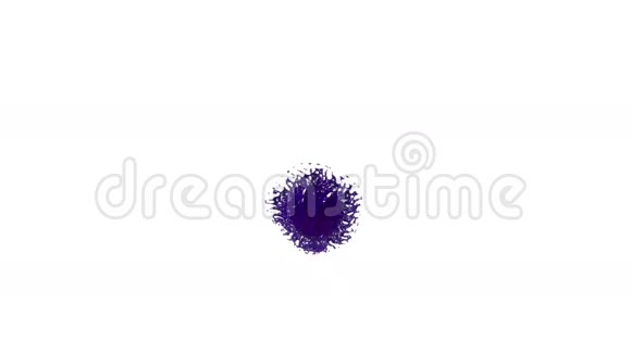 紫罗兰液体龙卷风美丽的彩色漩涡汁孤立透明的液体旋涡如旋风式三维视频的预览图