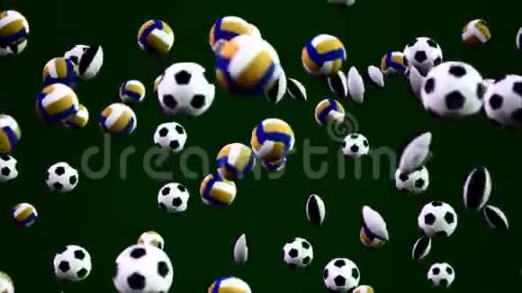 3D绘制动画运动球从天空背景下坠落视频的预览图