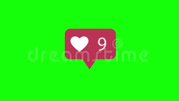 动画4K粉色就像绿色背景上的图标就像统计社交媒体视频的预览图