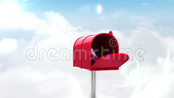蓝天背景邮箱中的Wifi图标视频的预览图