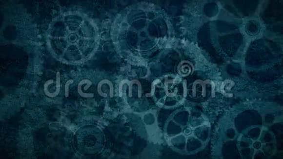 蓝色格朗格旋转齿轮背景循环视频的预览图