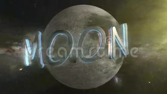 月亮3D文字围绕月亮视频的预览图