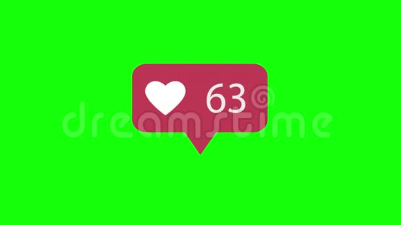 动画4K粉色就像绿色背景上的图标就像统计社交媒体视频的预览图