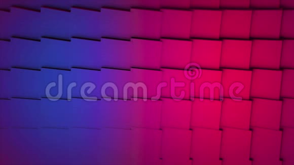 五颜六色的立方体无缝回路抽象立方体背景随机运动三维循环动画蓝色和粉红色视频的预览图