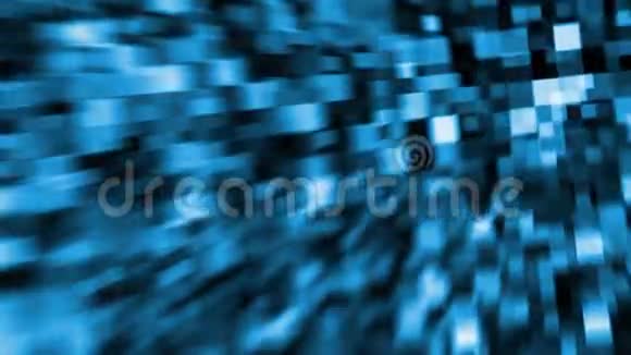 高清抽象蓝色立方体背景2D动画机动车辆视频的预览图