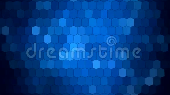 蓝色抽象六边形动画背景视频的预览图