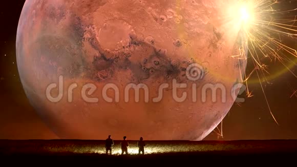 神奇神奇的地球动画奇妙的景观与UFO视频的预览图