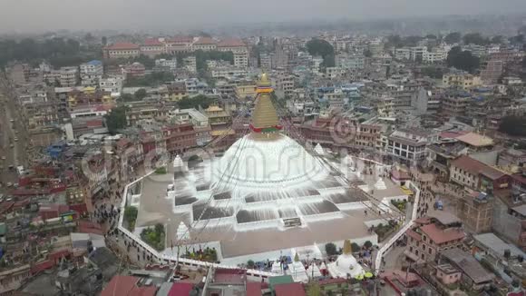 尼泊尔加德满都菩萨塔4K视频平面影象视频的预览图