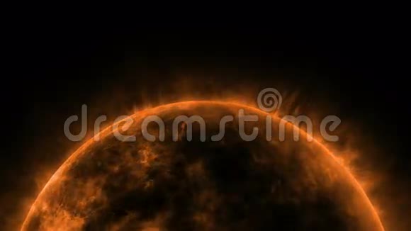 太阳动画接近明亮的热晕火焰橙色视频的预览图