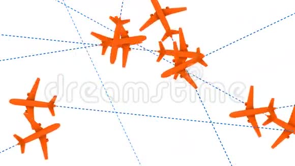 喷气飞机航空旅行循环动画视频的预览图