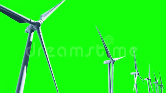 风力涡轮机x28绿色屏幕上的循环x29视频的预览图
