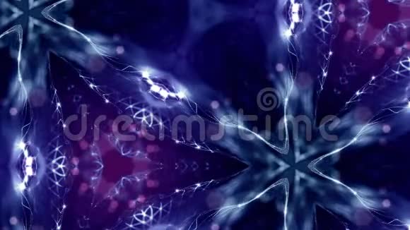 形成曲线表面复杂结构时变波的发光粒子的Scifi蓝色背景视频的预览图