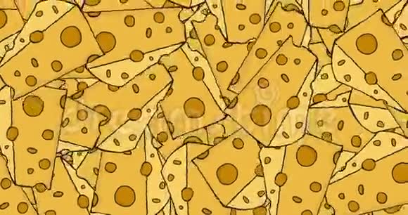动画现代运动旋转奶酪背景视频的预览图