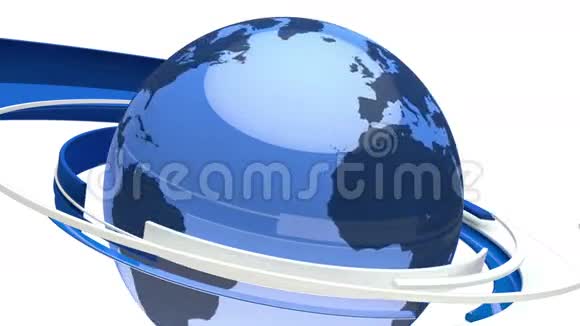 地球地球动画3D蓝色玻璃世界视频的预览图